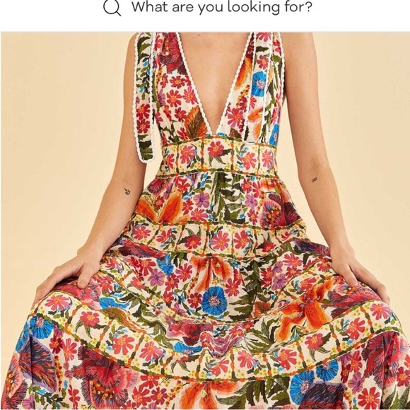 FARM Rio Off-White Tropical Yard Sleeveless Midi-dress, XXS, NWT - Picture 2 of 4